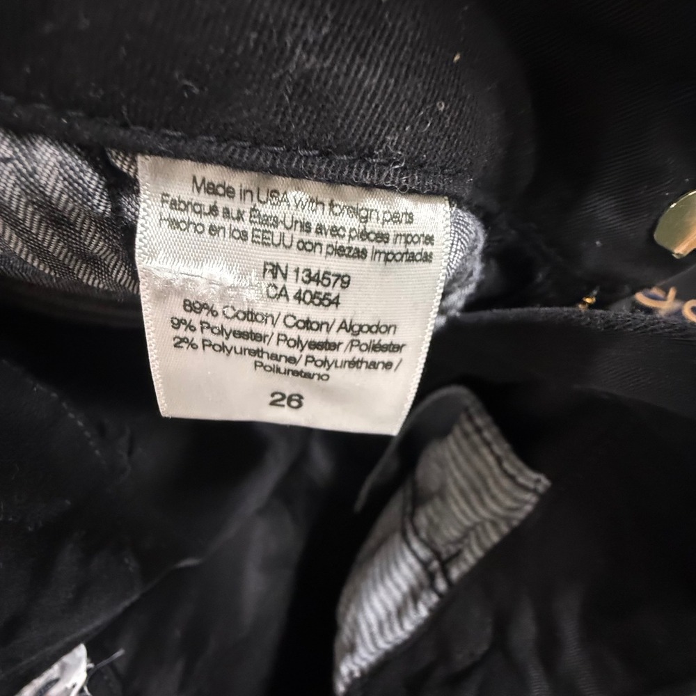 Sundry Black Tie Waist Tapered Trousers High Rise Cotton Blend Pants Size 26 - Picture 4 of 10